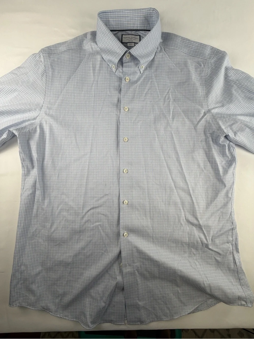 Charles Tyrwhitt Light Blue Button-Down Dress Shirt - Lux EUC Non-Iron 17.5